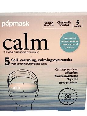 Popmask Calm Self Warming Steam Eye Mask Compress 5 Pack SEALED